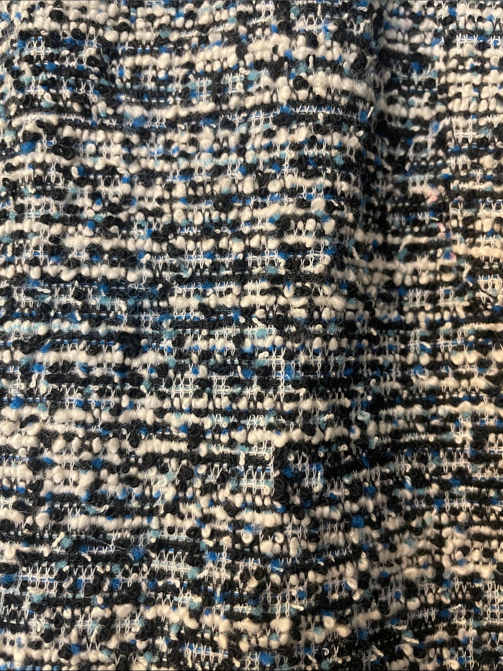 NWT Karl Lagerfeld Tweed knit short sleeve shirt dress Sz 16 Black, white, blue - Picture 3 of 9
